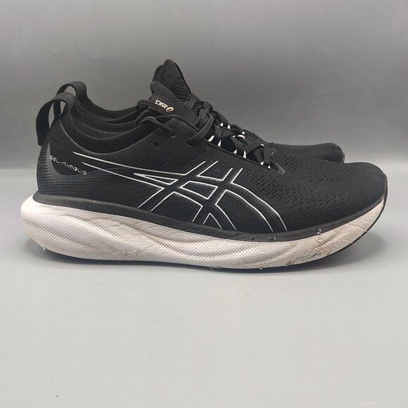 Asics Gel-Nimbus 25 Men's Size 12.5 Black White Athletic Running Shoes - Picture 1 of 12